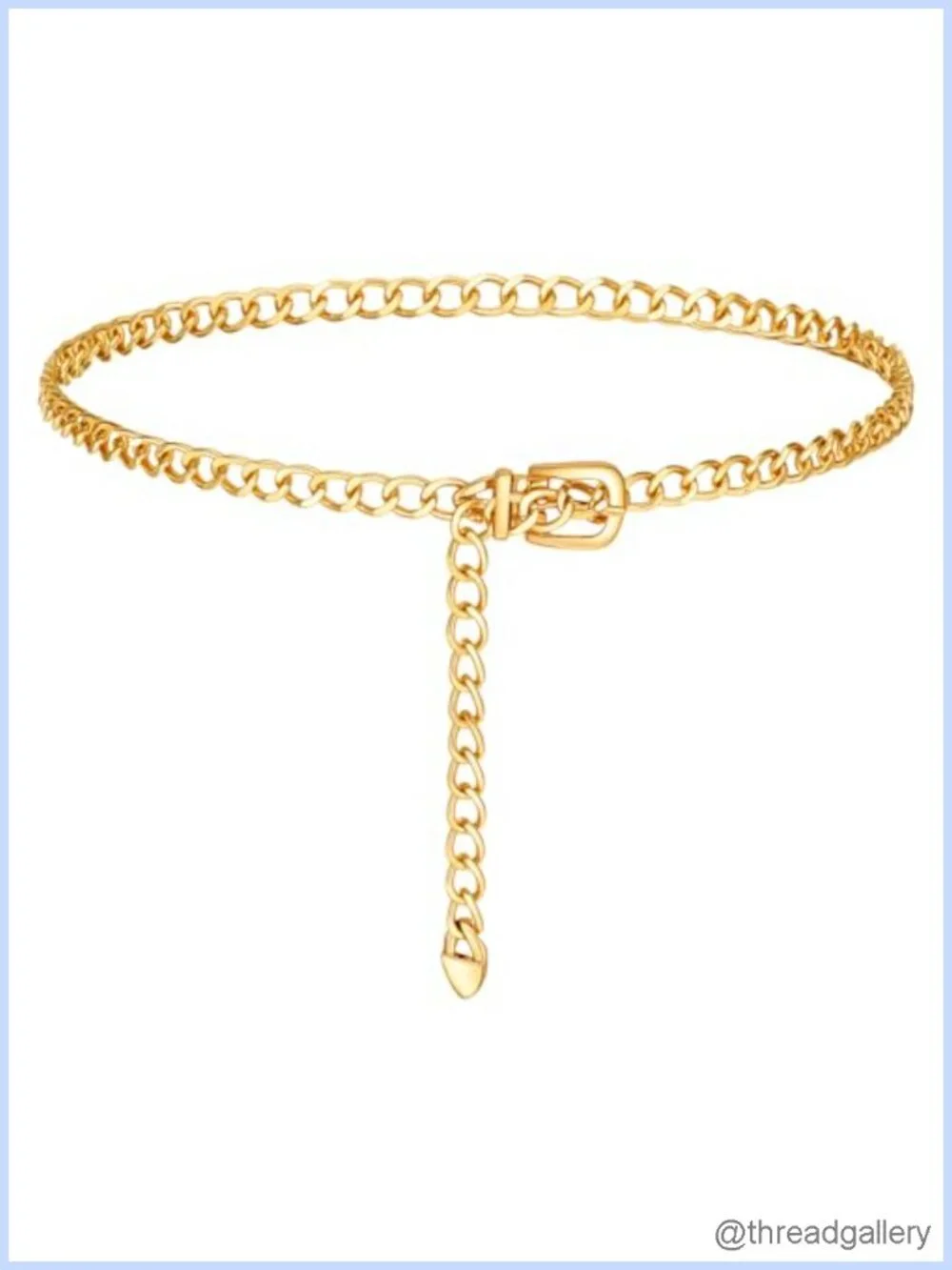 Gold Stainless Steel Chain Waist Belt Adjustable Women's Dress Jeans
